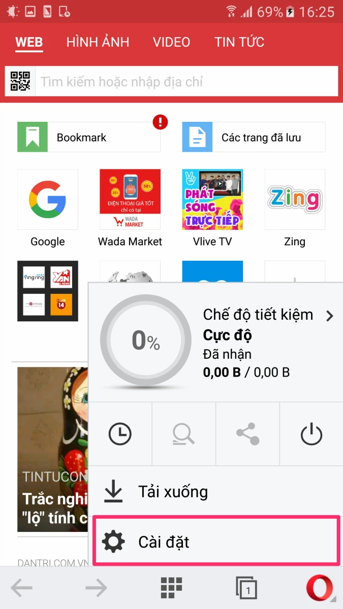 Cách chặn quảng cáo trên Opera trên thiết bị Android