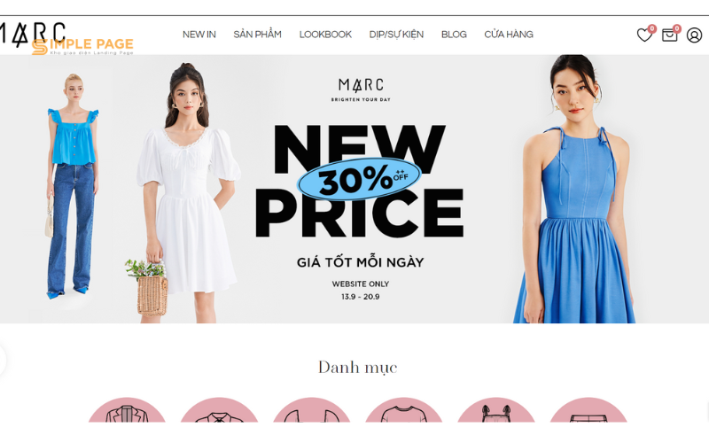 Web bán quần áo Marc Fashion