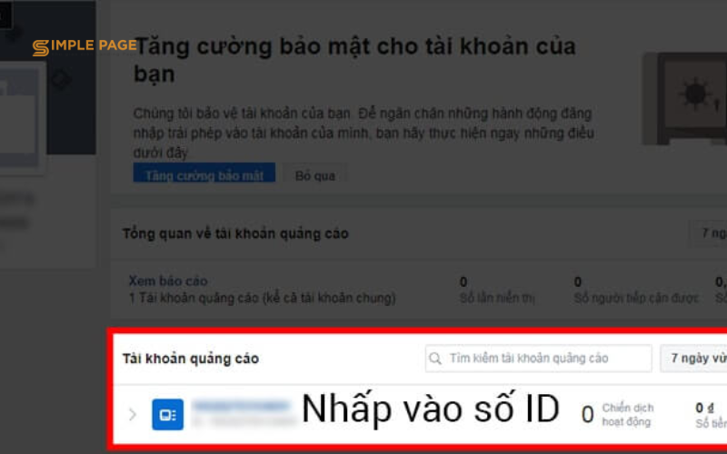 Nhấp vào số ID 