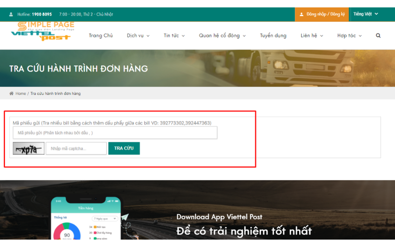 Kiểm tra vận đơn Viettel Post