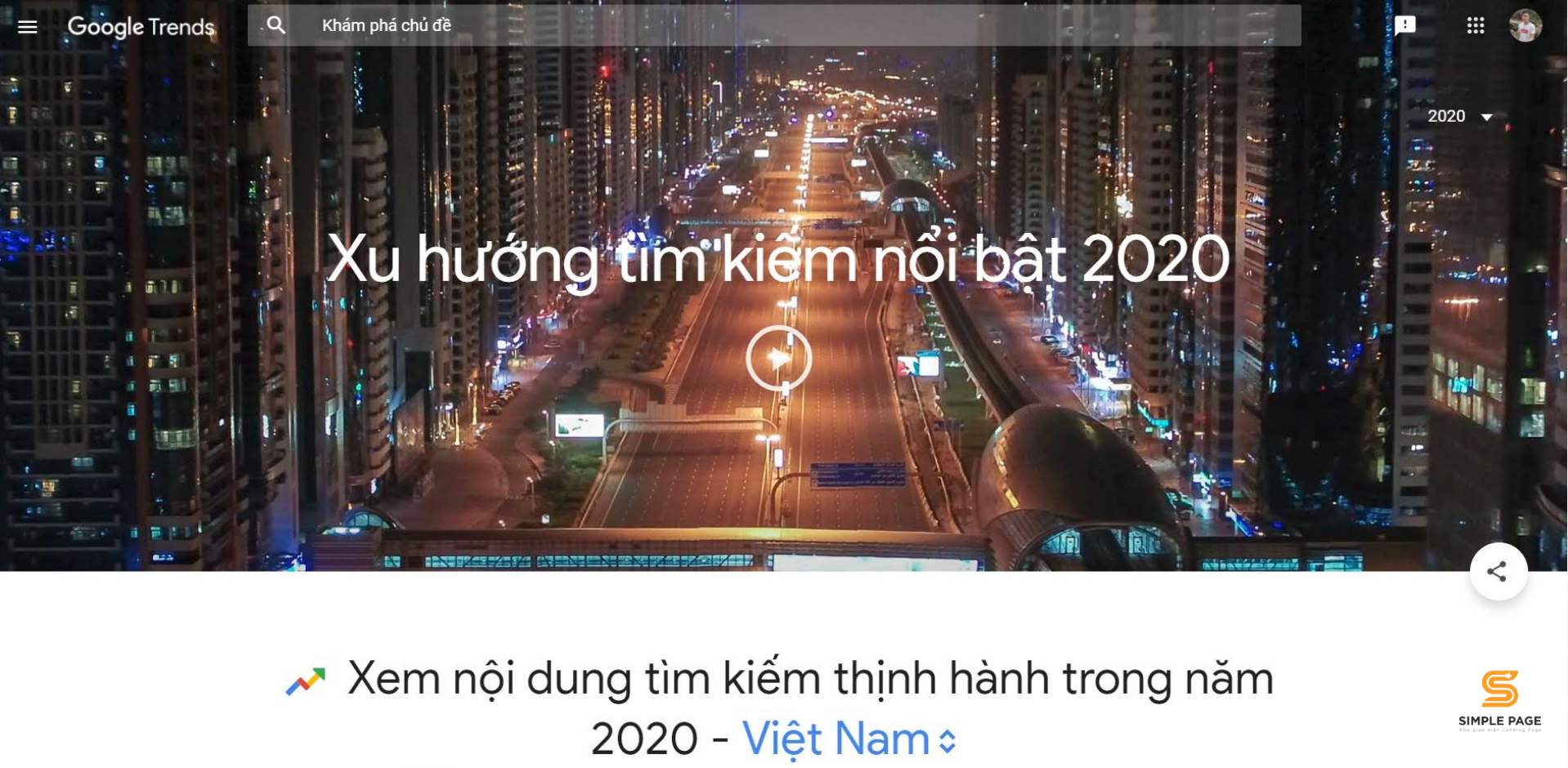 xu hướng tìm kiếm của người Việt 2020