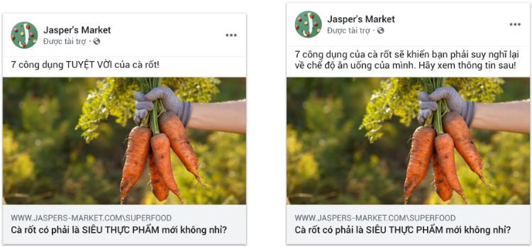 không sử dụng từ ngữ giật gân gây sốc gây nhầm lẫn trong chính sách quảng cáo facebook