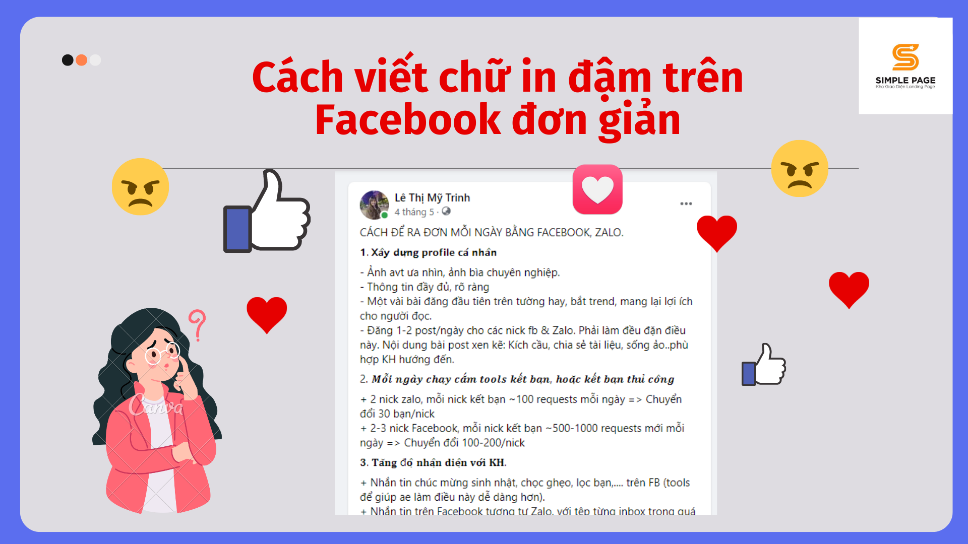 Chữ in đậm giúp nội dung của bạn trở nên rõ ràng hơn, thu hút sự chú ý của người đọc. Facebook đã cập nhật tính năng in đậm chữ trên bài đăng và trang cá nhân, giúp bạn dễ dàng làm nổi bật các thông điệp quan trọng nhất của mình.