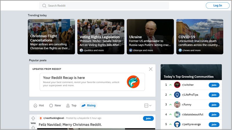 Front page và Subreddit