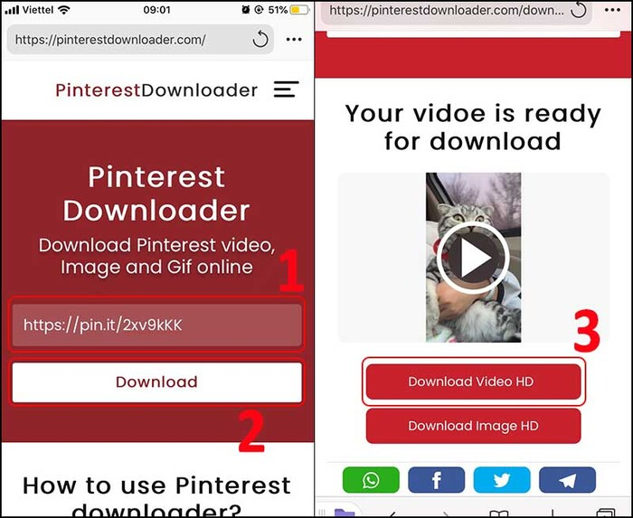 Cách tải video trên Pinterest về điện thoại máy tính