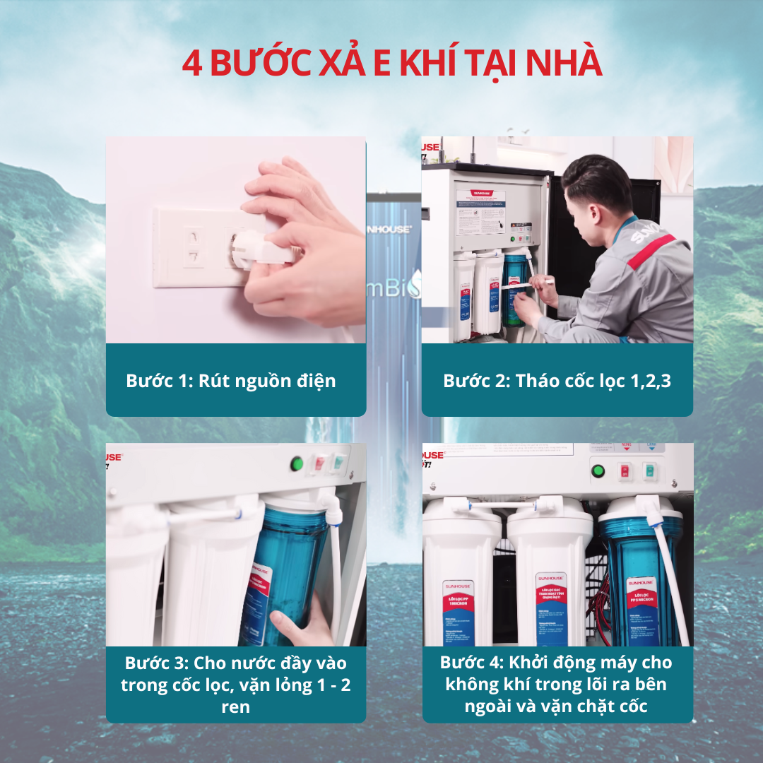 Hướng dẫn các bước xả e khí tại nhà đơn giản, nhanh chóng 