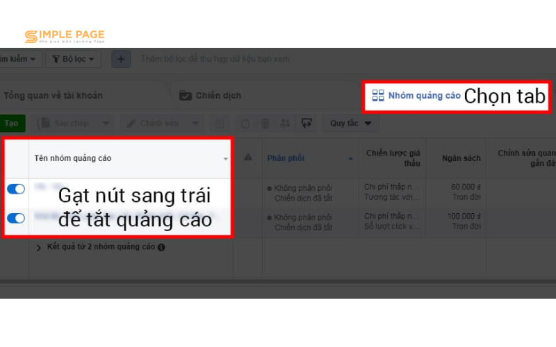 Cách dừng nhóm quảng cáo đang chạy trên Facebook