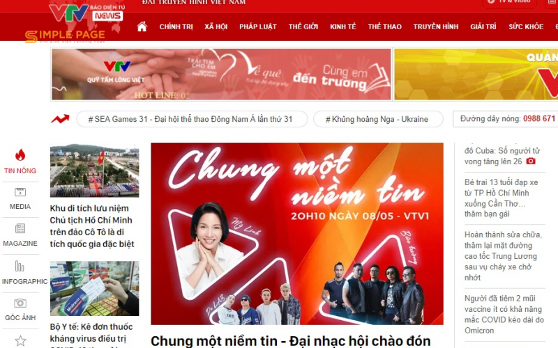 Trang tin hàng đầu VTV News