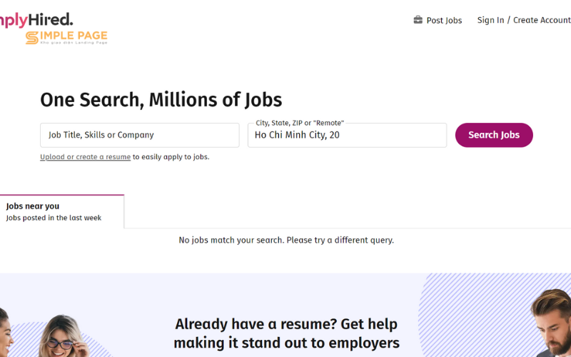 SimplyHired - các trang web freelancer uy tín