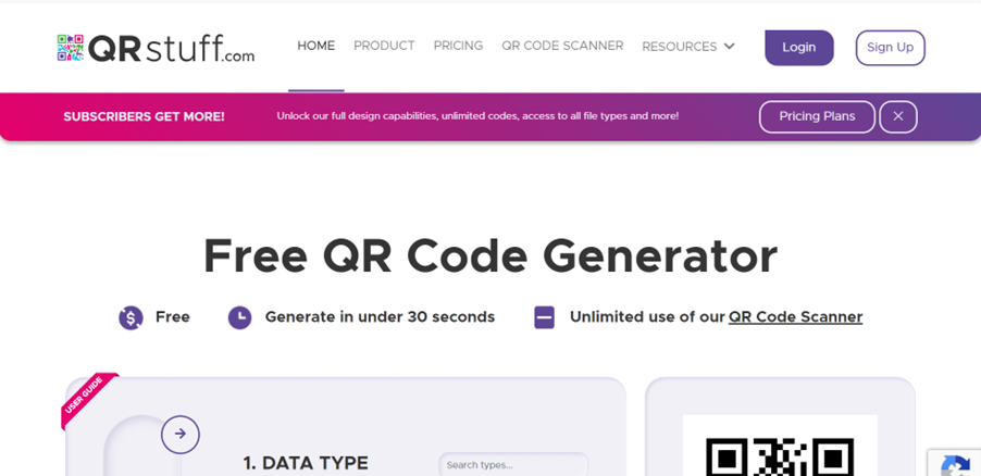 Phần mềm tạo QR code miễn phí QRstuff