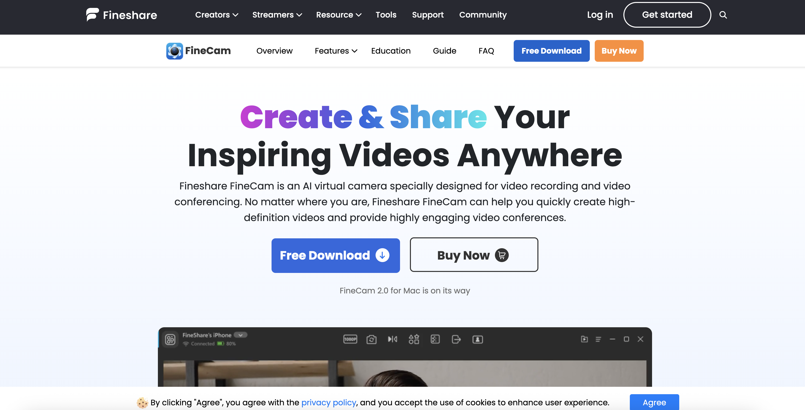 FineShare FineCam Biến Hóa Video Call Với AI