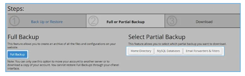 Hướng dẫn backup website