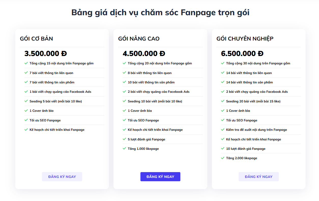 Dịch vụ chăm sóc fanpage