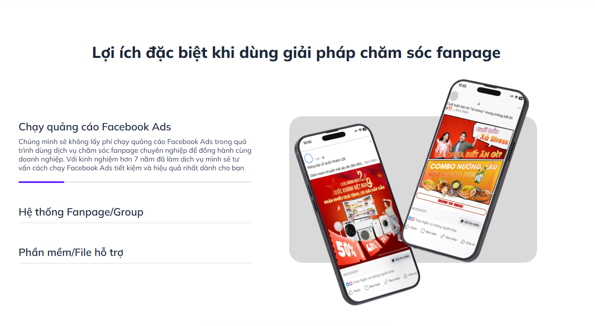 Dịch vụ chăm sóc fanpage
