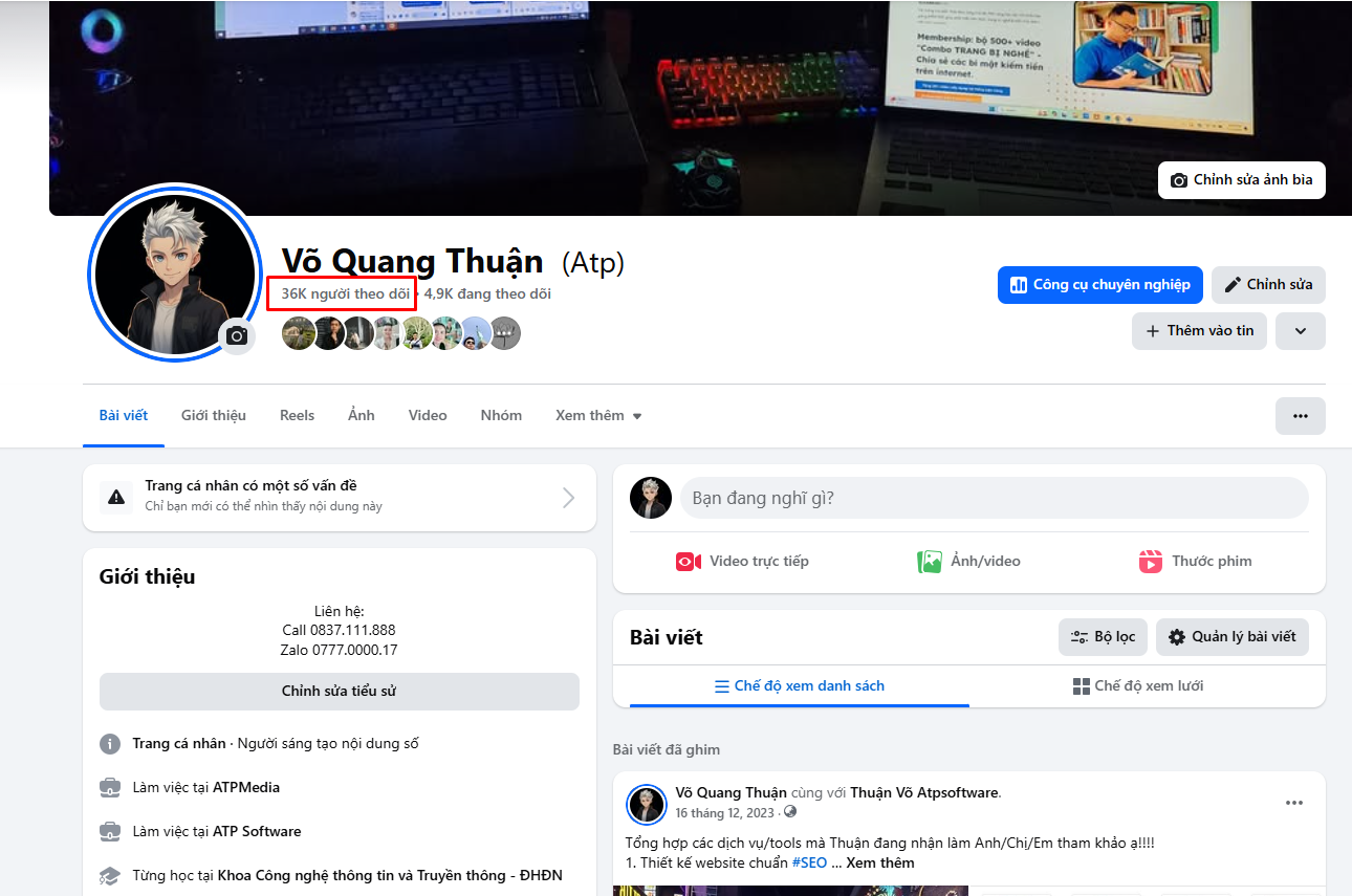 Dịch vụ tăng follow facebook