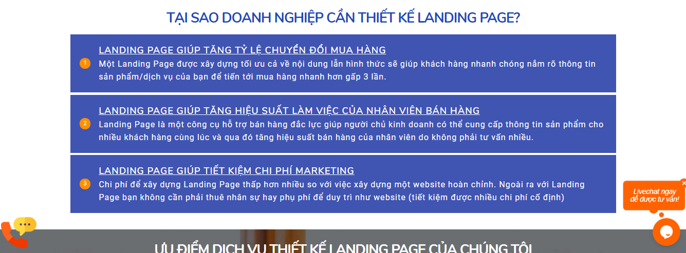, nội dung Landing page, thiết kế landing page, thiết kế nội dung, landing page đẹp