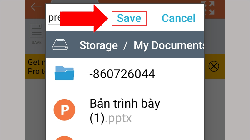 nhấn "Save" để hoàn tất quá trình lưu trữ.