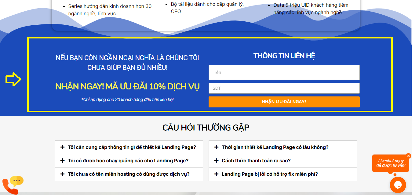 , nội dung Landing page, thiết kế landing page, thiết kế nội dung, landing page đẹp
