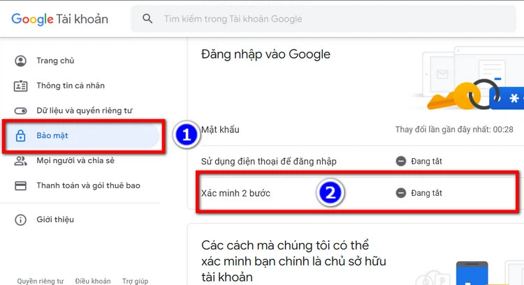 Hướng dẫn bảo mật 2 lớp cho gmail