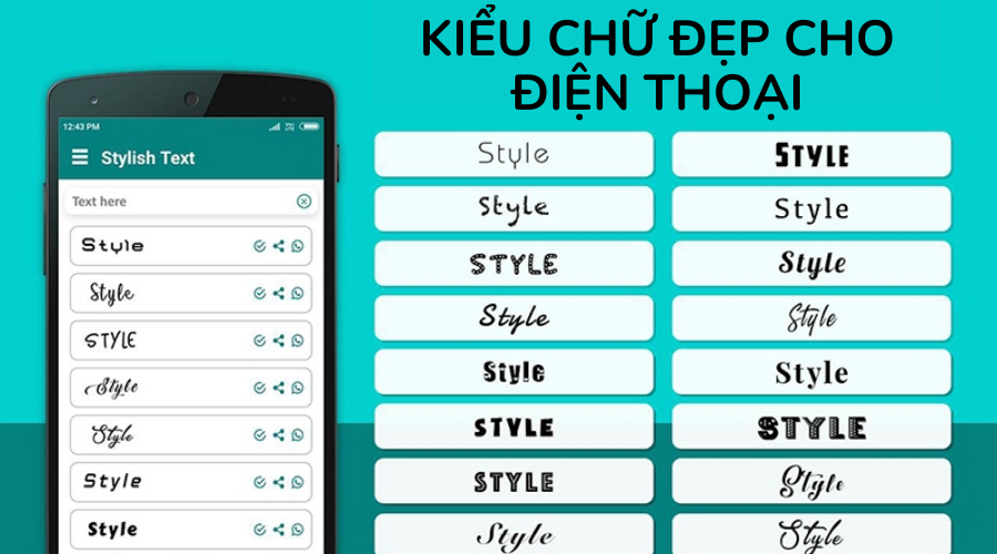 kiểu chữ đẹp cho điện thoại