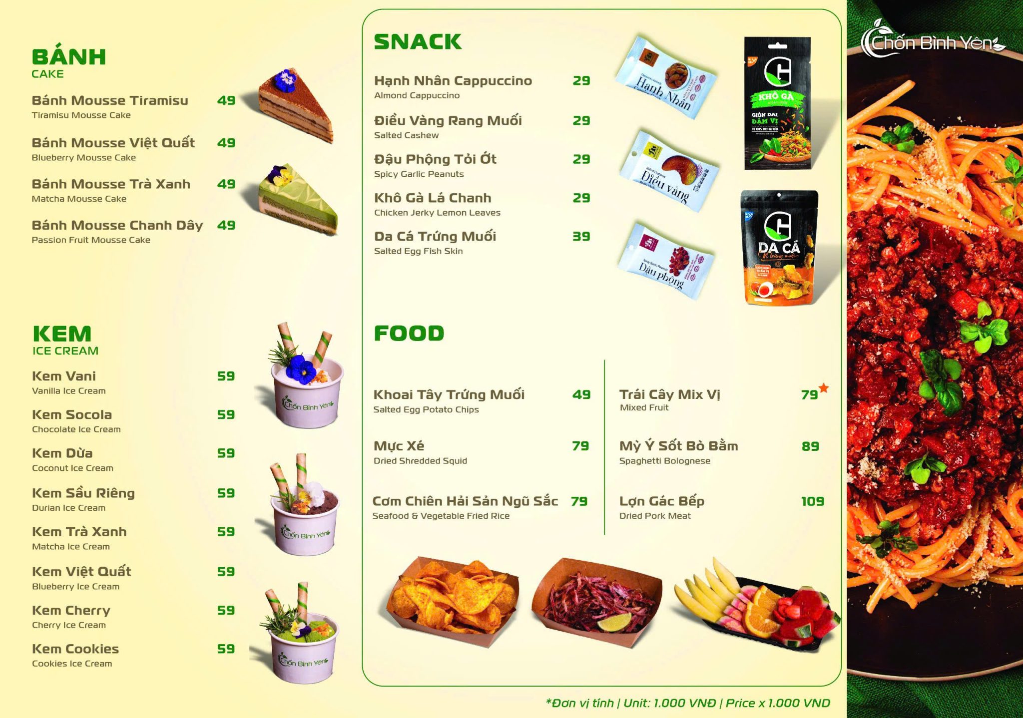 Menu quán cafe view biển Nha Trang có gì?