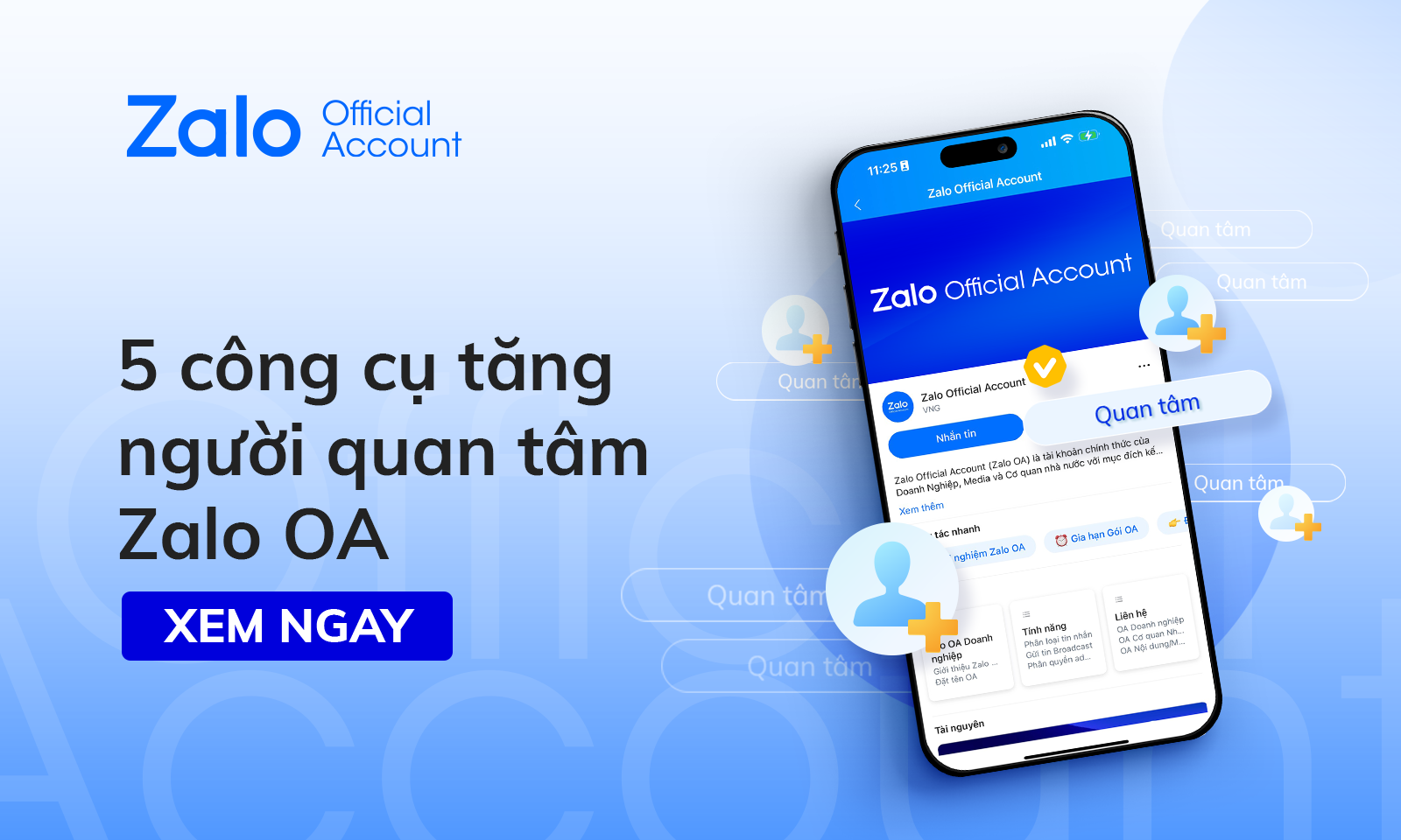 Tăng lượt quan tâm Zalo OA